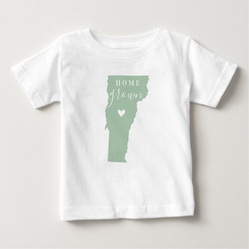 Vermont Home Grown  Editable Colors State Map Baby T_Shirt