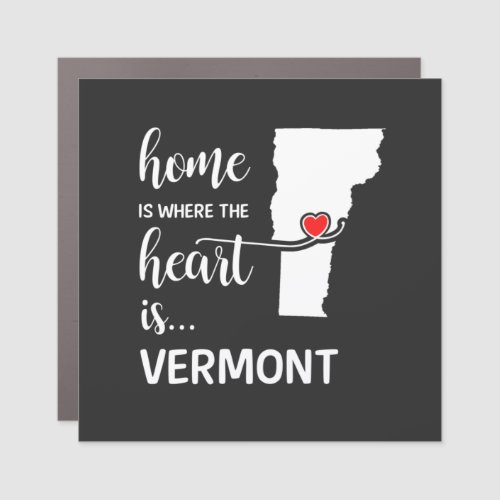 Vermont home is where the heart is car magnet
