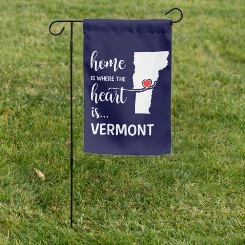 Vermont home is where the heart is garden flag