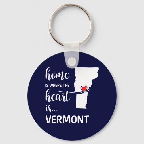 Vermont home is where the heart is keychain