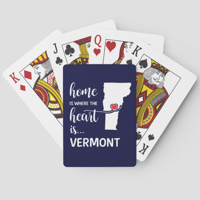 Vermont home is where the heart is poker cards (Back)