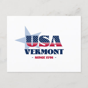 Vermont in Red, White, and Blue Postcard