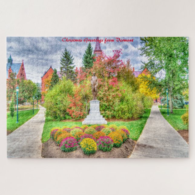 Vermont in the  Fall.Christmas Greetings Jigsaw Puzzle (Horizontal)