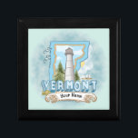 Vermont Lighthouse Gift Box<br><div class="desc">Vermont Lighthouse gift box by ArtMuvz Illustration. Matching Lighthouse apparel, Light house t-shirts, Lighthouses gifts. Lighthouse t-shirt, nautical and birthday gifts, lighthouse collector apparel. Lighthouse gifts are a great way to show someone you care, especially if they love the ocean, the coast, or lighthouses themselves. Lighthouses are iconic symbols of...</div>