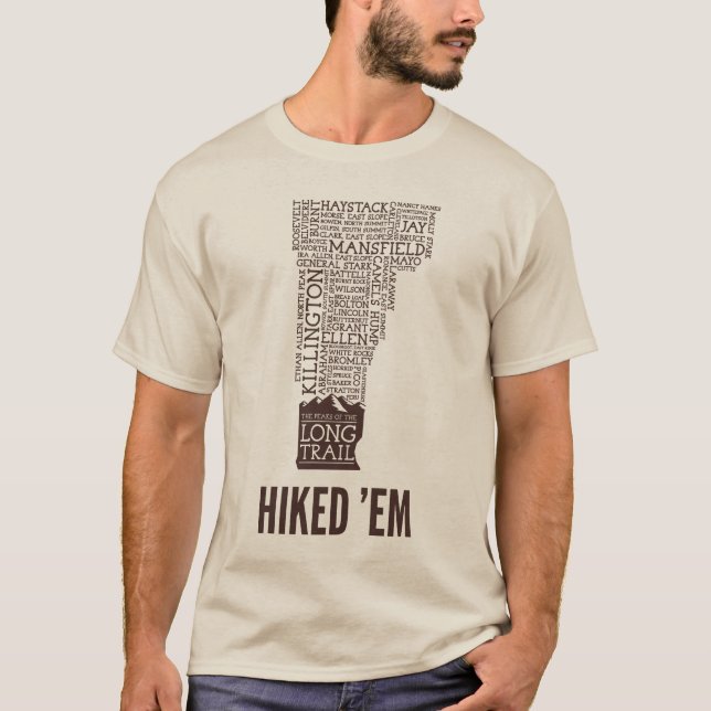 Vermont Long Trail Hiked T-Shirt (Brown Logo) (Front)