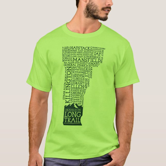 Vermont Long Trail T-Shirt (Green Logo) (Front)