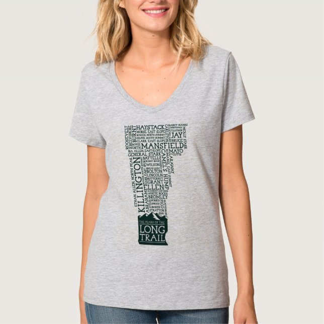 Vermont Long Trail V-Neck T-Shirt (Front)