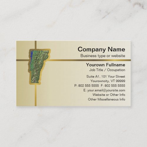 Vermont Map Business Card