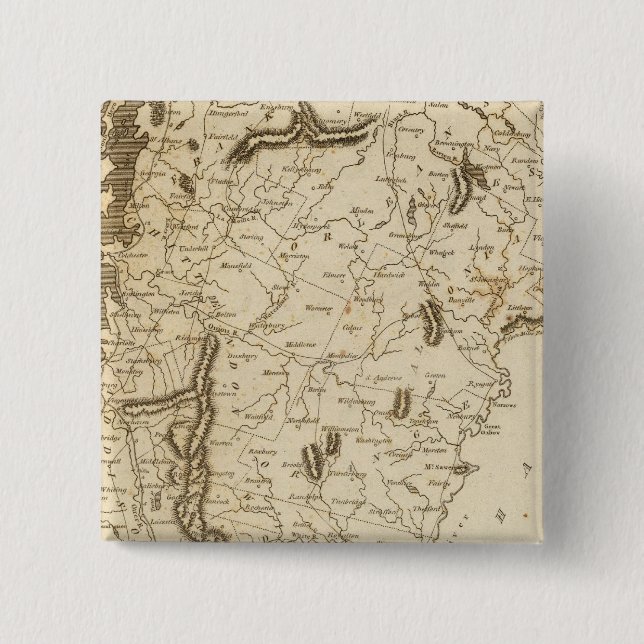 Vermont Map by Arrowsmith Pinback Button (Front)
