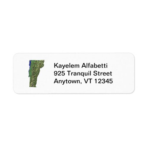 Vermont Map Return Address Label