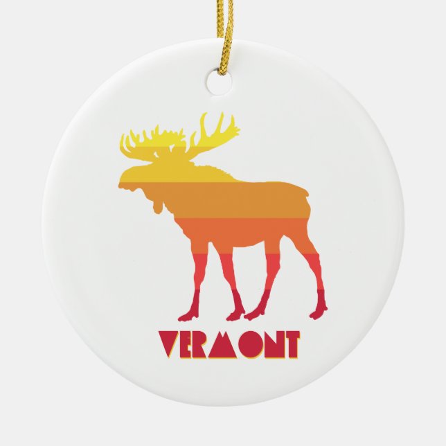 Vermont Moose Ceramic Ornament (Front)