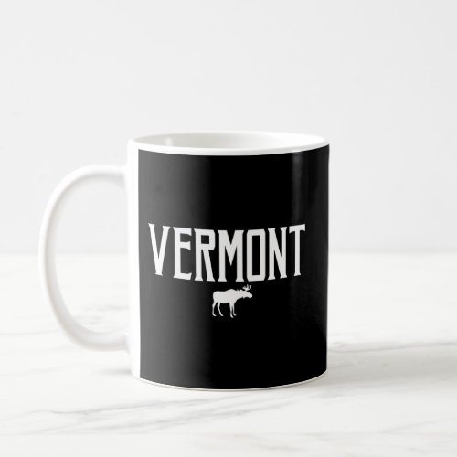 Vermont Moose Text White Print Coffee Mug