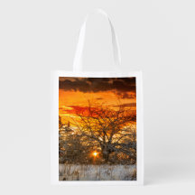 Vermont Morning in the Winter Reusable Grocery Bag