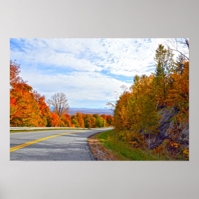 Vermont Mountain Road, Autumn Poster (Front)