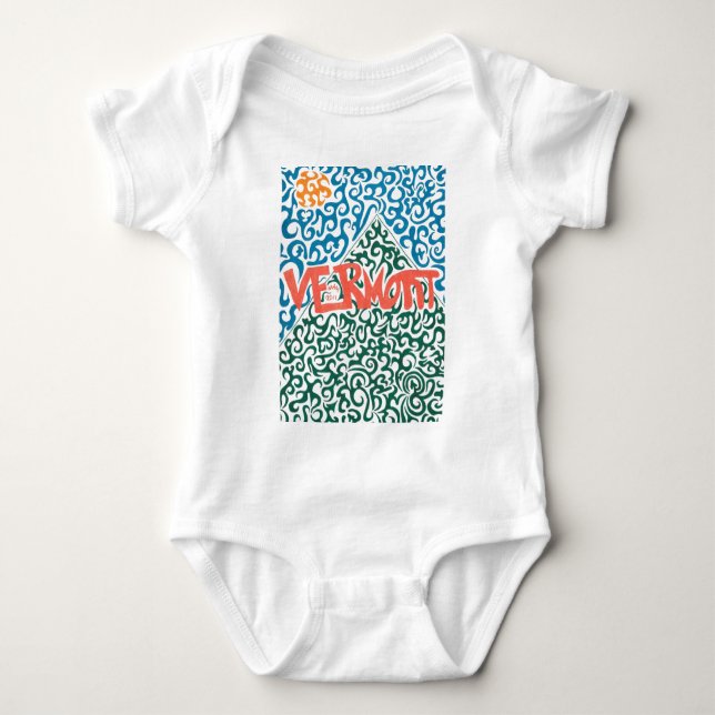 Vermont Mountain Swirl Baby Bodysuit (Front)