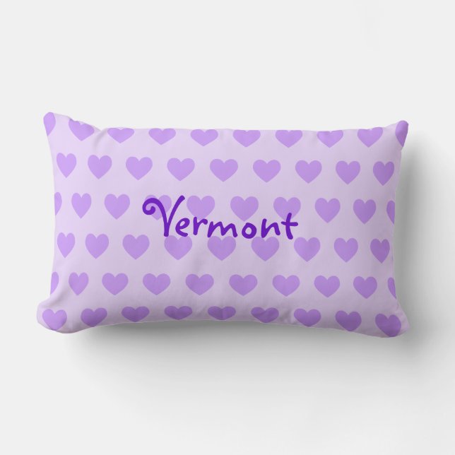 Vermont on Purple Heart Pattern Lumbar Pillow (Front)