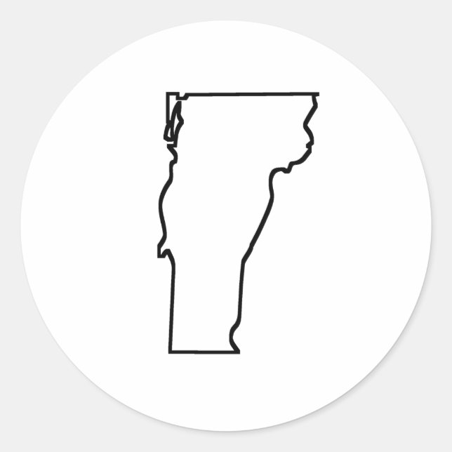 Vermont Outline Classic Round Sticker (Front)