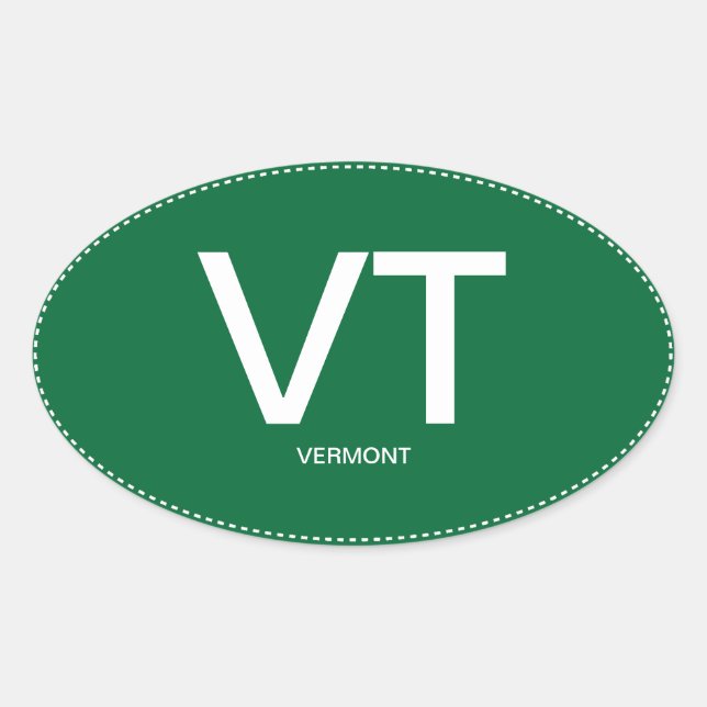Vermont Oval Bumper Sticker (Front)