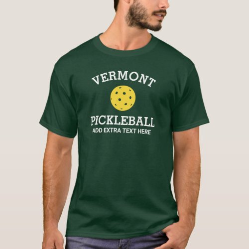 Vermont Pickleball Club Partner Name Custom T_Shirt