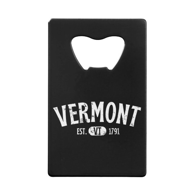 Vermont Retro Vintage VT Credit Card Bottle Opener (Front)