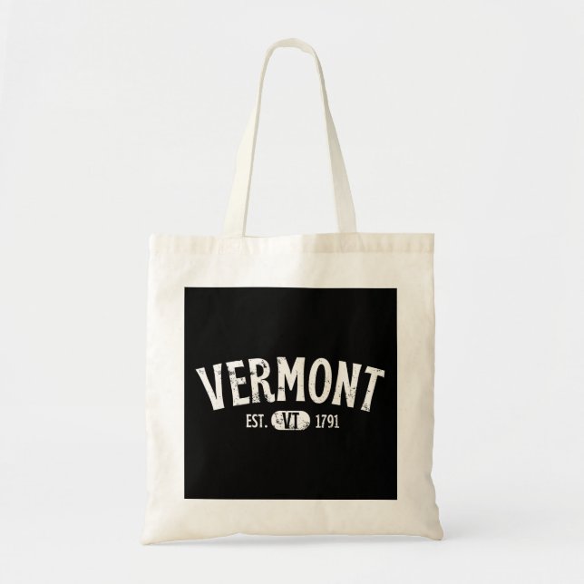 Vermont Retro Vintage VT Tote Bag (Front)