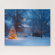 Vermont Round Church at Christmas