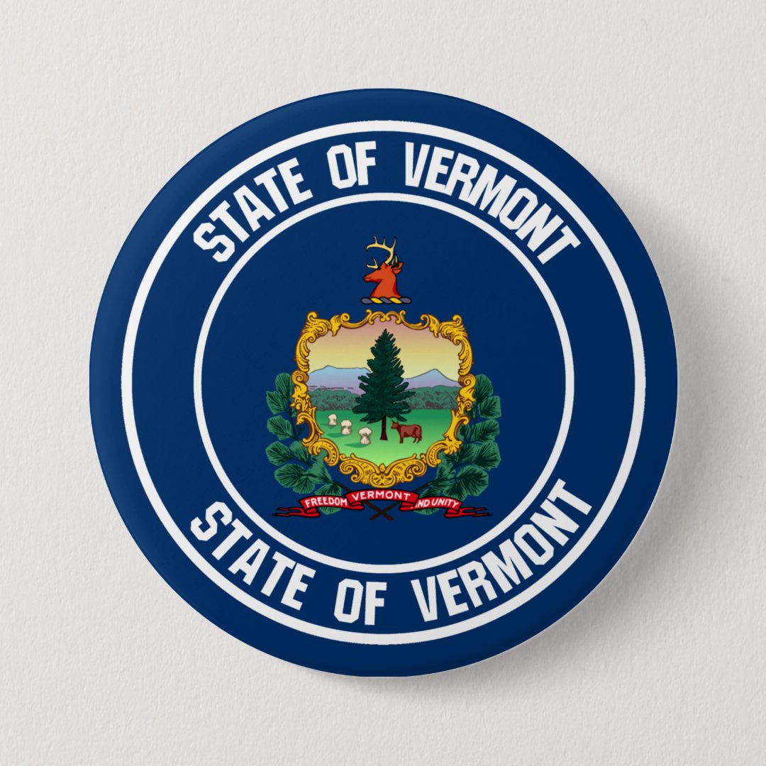 Vermont Round Emblem Button | Zazzle