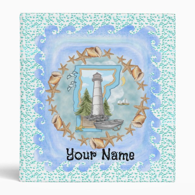 Vermont Shells Lighthouse Binder (Front)