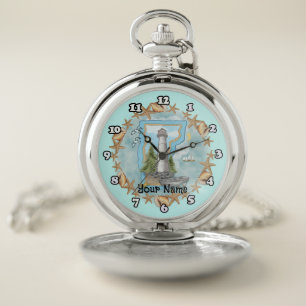 Vermont Shells Lighthouse  Pocket Watch