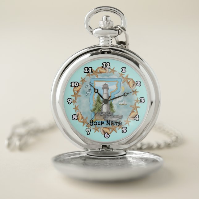 Vermont Shells Lighthouse  Pocket Watch (Inside)
