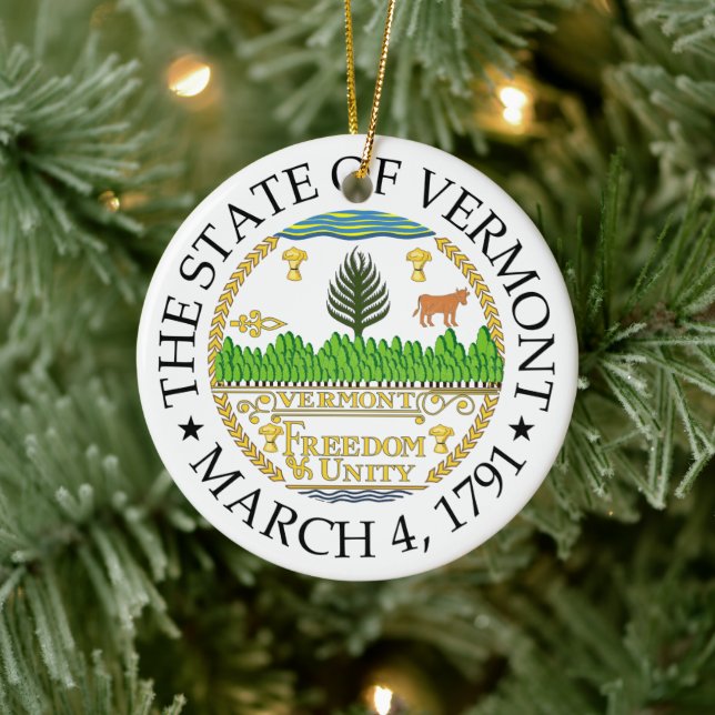 Vermont sign ceramic ornament (Tree)