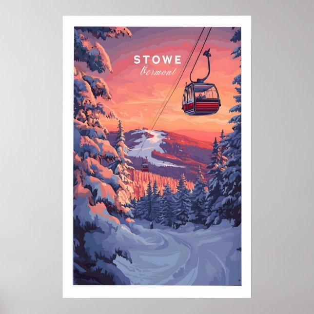 Vermont Ski Art 1 Poster (Front)