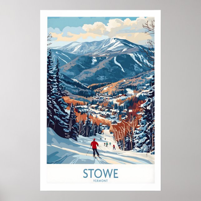 Vermont Ski Run Art 1 Poster (Front)