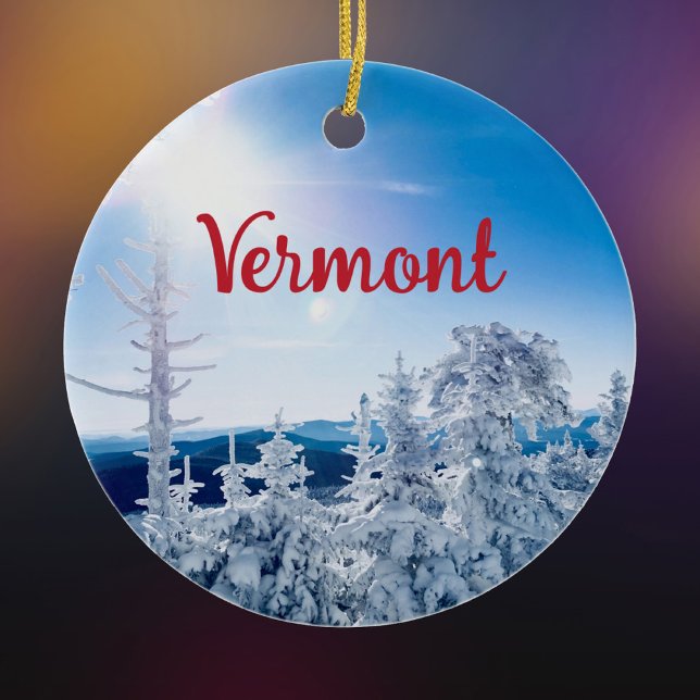 Vermont Snow and Mountains Photo Ceramic Ornament (Creator Uploaded)