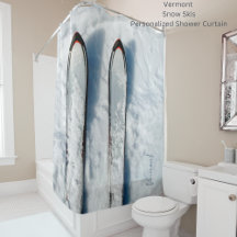 Vermont Snow Ski Shower Curtain