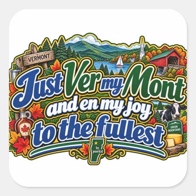 Vermont square sticker (Front)