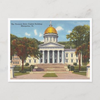 Vermont State Capitol Building Montpelier Vintage Postcard by whereabouts at Zazzle