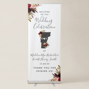 Vermont State Destination Rustic Wedding Welcome Retractable Banner