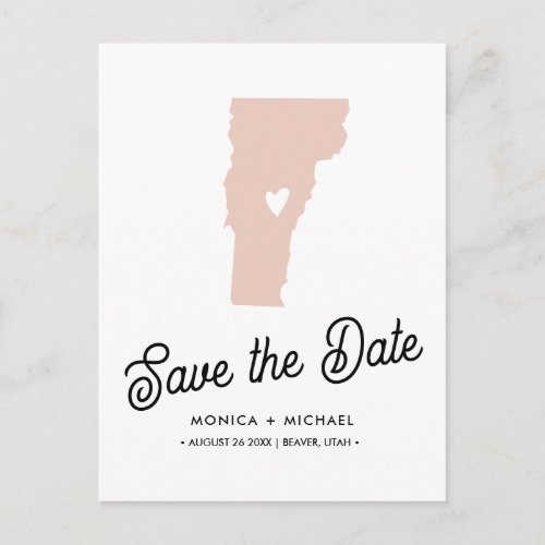 VERMONT State Destination Wedding ANY COLOR   Announcement Postcard