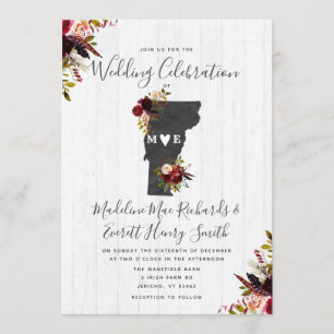 Vermont State Destination Wedding Invitation