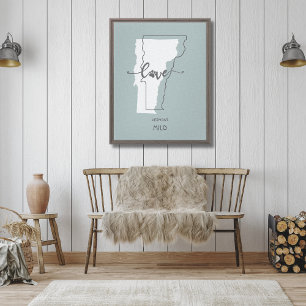 Vermont State Dog Lover Canvas Print