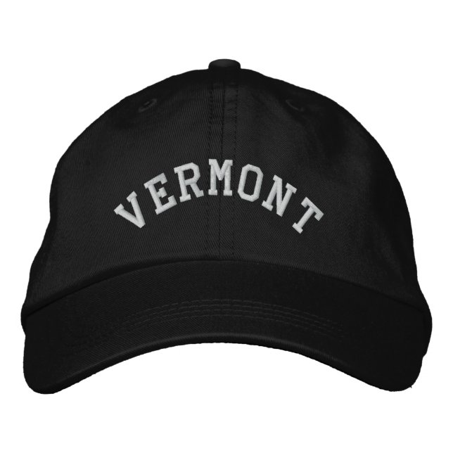 Vermont State Embroidered Embroidered Baseball Hat (Front)