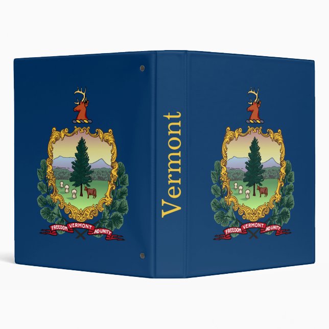 Vermont State Flag 3 Ring Binder (Background)