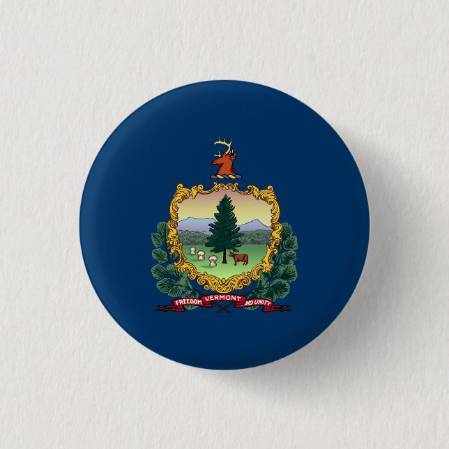 Vermont State Flag Button (Front)