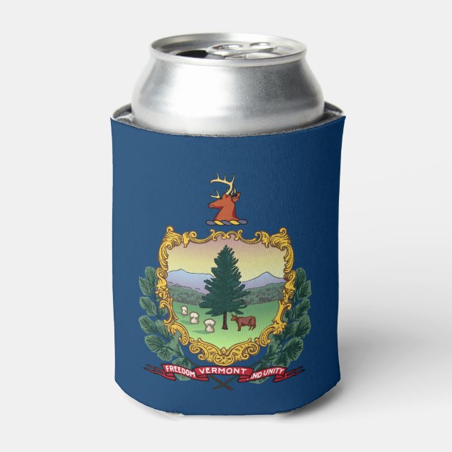 Vermont State Flag Can Cooler (Can Front)