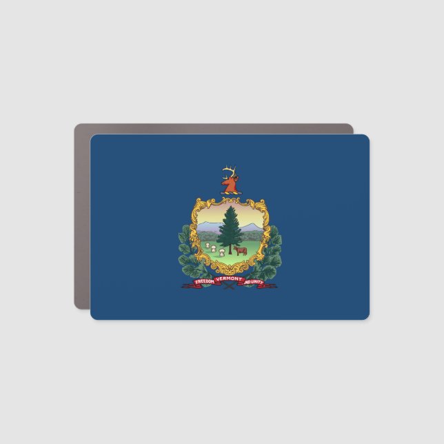Vermont State Flag Car Magnet (Front)