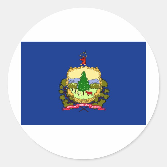 Vermont State Flag Classic Round Sticker (Front)