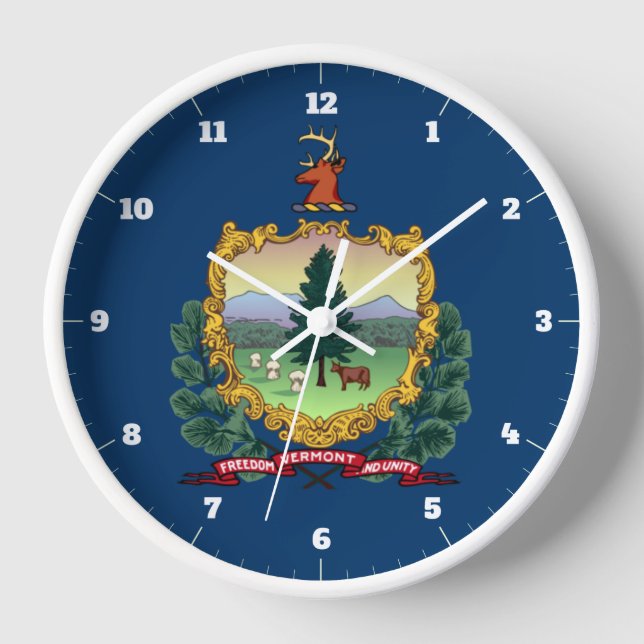VERMONT STATE FLAG CLOCK (Front)