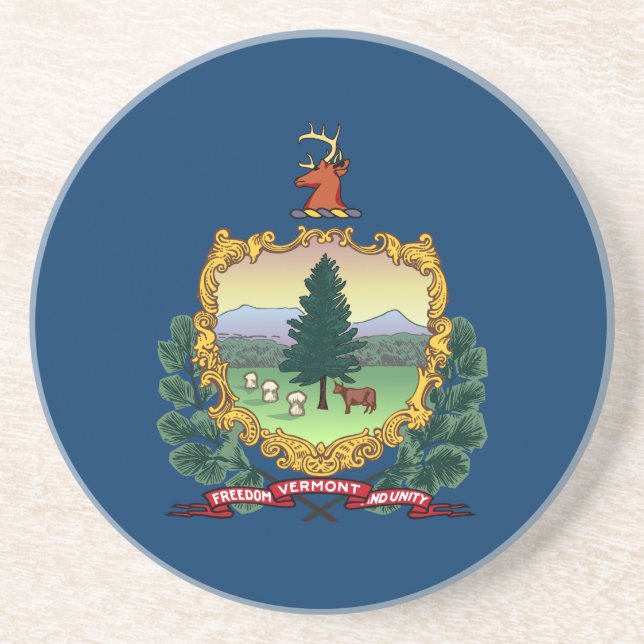 Vermont State Flag Coaster (Front)