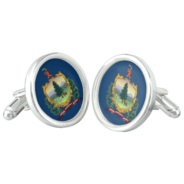 VERMONT STATE FLAG CUFFLINKS (Angled)
